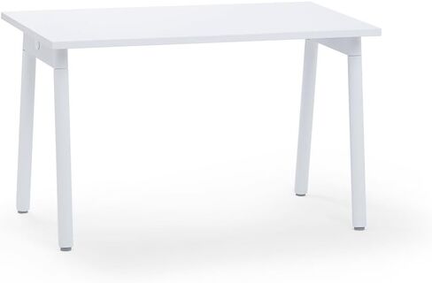 Poppin Series A Single Desk, White, 47", Stain-Resistant Laminate Top, Sturdy White Powder-Coated Legs with Leveling Glides, Effortless Assembly, 47" x 27" x 29" in Saudi Arabia