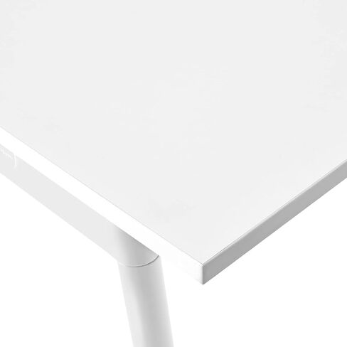 Poppin Series A Single Desk, White, 47", Stain-Resistant Laminate Top, Sturdy White Powder-Coated Legs with Leveling Glides, Effortless Assembly, 47" x 27" x 29" in Saudi Arabia