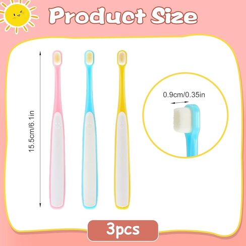 3 Pack Small Dog Toothbrush, Small Breed Cat Toothbrushes for Cat & Puppy, Utral Soft Bristles Deep Cleaning Mini Head Tooth Brush for Tiny Puppy Kitty in Kuwait