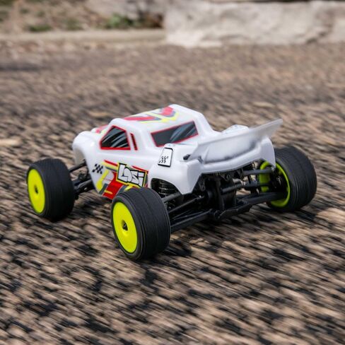 Losi Micro-T RC Car 1/28 2WD White RTR (تضمنت البطارية والشاحن) ، LOS-1392T1 in Kuwait