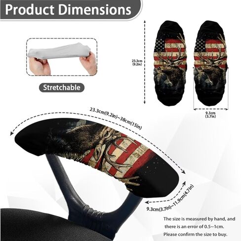 بوهو خطوط مكاتب Boho Floral Stripes Protector مع مسند ذراع يغطي 3 قطع قابلة للغسل مجموعة متينة رئيس رئيس Slipcover مرنة عالية الكرسي الخلفية لزخرفة المنزل ، L. in Saudi Arabia