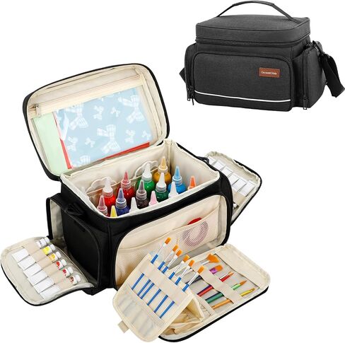 Acrylic Paint Organizer Bag, Art Supply Storage Organizer, Portable Paint Brush Holder Case, Watercolor Craft Painting Tube Storage for Acrylic Paint Apple Barrel & Painting Accessories(Only Bag) in Saudi Arabia