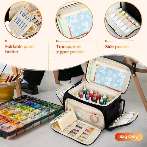 Acrylic Paint Organizer Bag, Art Supply Storage Organizer, Portable Paint Brush Holder Case, Watercolor Craft Painting Tube Storage for Acrylic Paint Apple Barrel & Painting Accessories(Only Bag) in Saudi Arabia