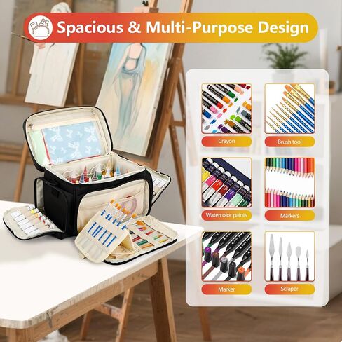 Acrylic Paint Organizer Bag, Art Supply Storage Organizer, Portable Paint Brush Holder Case, Watercolor Craft Painting Tube Storage for Acrylic Paint Apple Barrel & Painting Accessories(Only Bag) in Saudi Arabia