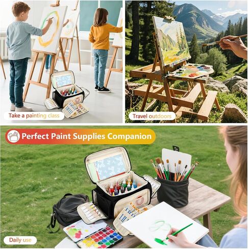 Acrylic Paint Organizer Bag, Art Supply Storage Organizer, Portable Paint Brush Holder Case, Watercolor Craft Painting Tube Storage for Acrylic Paint Apple Barrel & Painting Accessories(Only Bag) in Saudi Arabia