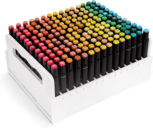 SANFURNEY Marker Pen Organizer Holder for Carts, 180 Slots Art Marker Pens Colored Pencils Rack, Desktop Craft Supply Organizer for Home Classroom Office in Kuwait