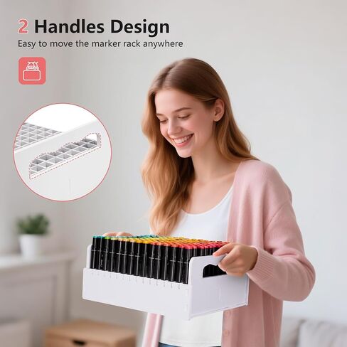 SANFURNEY Marker Pen Organizer Holder for Carts, 180 Slots Art Marker Pens Colored Pencils Rack, Desktop Craft Supply Organizer for Home Classroom Office in Kuwait