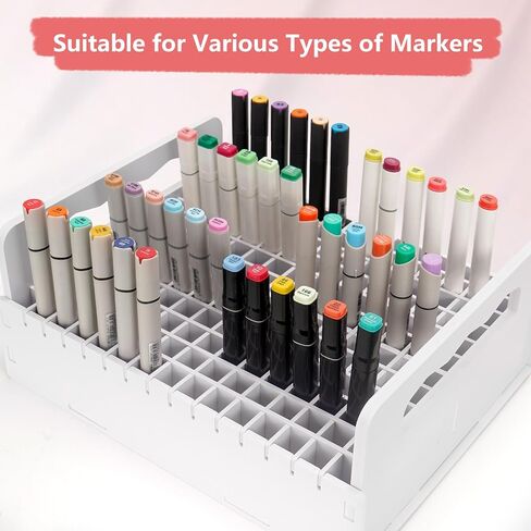 SANFURNEY Marker Pen Organizer Holder for Carts, 180 Slots Art Marker Pens Colored Pencils Rack, Desktop Craft Supply Organizer for Home Classroom Office in Kuwait
