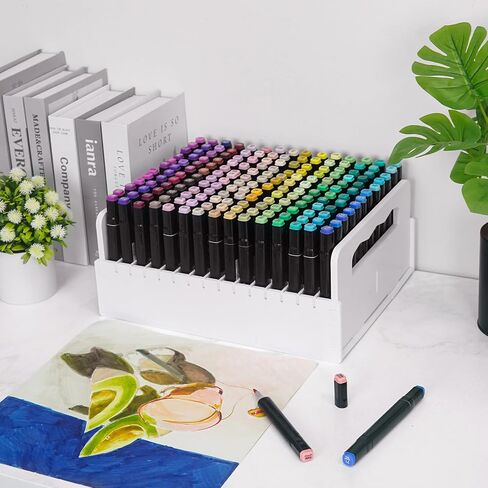 SANFURNEY Marker Pen Organizer Holder for Carts, 180 Slots Art Marker Pens Colored Pencils Rack, Desktop Craft Supply Organizer for Home Classroom Office in Kuwait