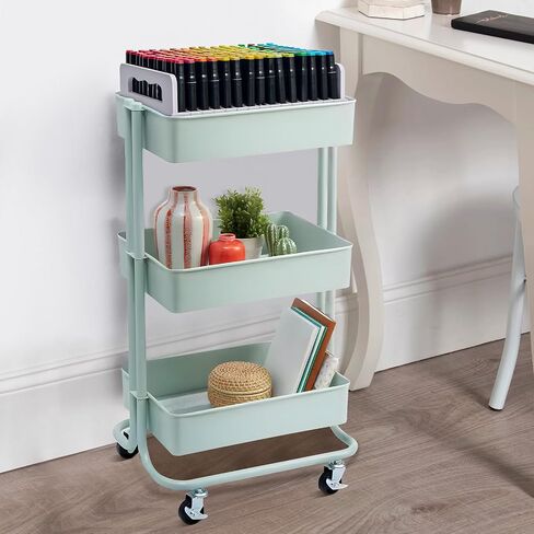 SANFURNEY Marker Pen Organizer Holder for Carts, 180 Slots Art Marker Pens Colored Pencils Rack, Desktop Craft Supply Organizer for Home Classroom Office in Kuwait