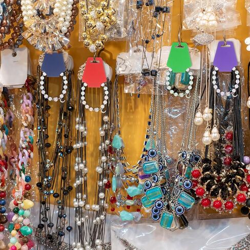 Patikil Necklace & Bracelet Cards 200 PCS Jewelry Jewelry حامل بطاقة Jewelry Packaging للتعليق على قلادات مخططات الشريط الإكسسوارات (الوردي الفاتح ، 5x2 بوصة) in Saudi Arabia