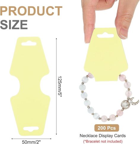 Patikil Necklace & Bracelet Cards 200 PCS Jewelry Jewelry حامل بطاقة Jewelry Packaging للتعليق على قلادات مخططات الشريط الإكسسوارات (الوردي الفاتح ، 5x2 بوصة) in Saudi Arabia