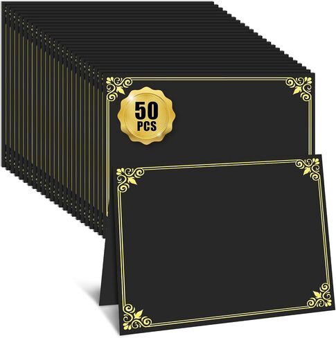 50 Packs Certificate Holders, Black Certificate Holder with Gold Frame Design Diploma Holder Covers for 8.5 × 11 Inch Award Certificates Paper in Saudi Arabia