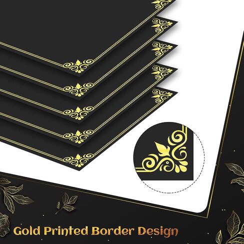 50 Packs Certificate Holders, Black Certificate Holder with Gold Frame Design Diploma Holder Covers for 8.5 × 11 Inch Award Certificates Paper in Saudi Arabia