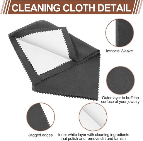 BOHUIZ 4 Pcs Silver Polishing Cloth, Multi-Layer Double-Sided Jewelry Cleaner Cloth, Jewelry Cleaning Cloth for Sterling Silver Jewelry, Gold, Diamond, Platinum, Tarnish Remove in Saudi Arabia