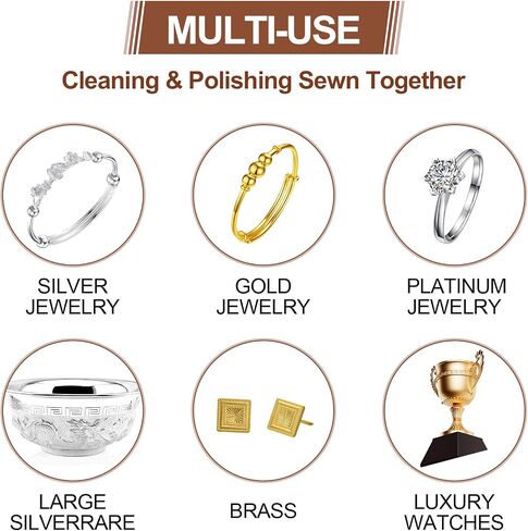 BOHUIZ 4 Pcs Silver Polishing Cloth, Multi-Layer Double-Sided Jewelry Cleaner Cloth, Jewelry Cleaning Cloth for Sterling Silver Jewelry, Gold, Diamond, Platinum, Tarnish Remove in Saudi Arabia