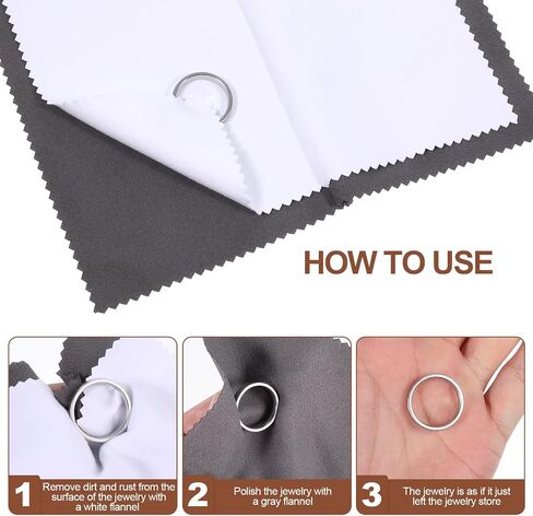 BOHUIZ 4 Pcs Silver Polishing Cloth, Multi-Layer Double-Sided Jewelry Cleaner Cloth, Jewelry Cleaning Cloth for Sterling Silver Jewelry, Gold, Diamond, Platinum, Tarnish Remove in Saudi Arabia