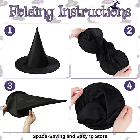 15 PCS Halloween Witch Hats ، إكسسوارات حفلات الساحرة السوداء ، معلقة معلقة ، زخارف حفلات القبعة لزخارف الهالوين في الهواء الطلق أو داخلي in Saudi Arabia