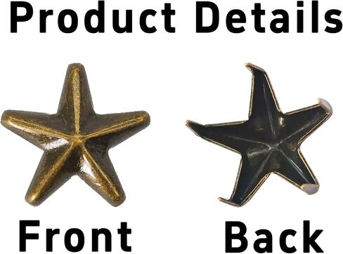 PSON 100PCS 10MM Star Stars مسامير ، رؤوس معدنية مسامير للملابس الصخرية الشرير ، DIY الجلدية ، الحقائب ، أساور ، وأيبار الحيوانات الأليفة (البرونز) in Kuwait