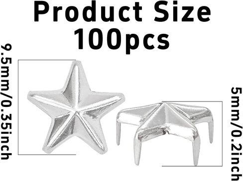 pson 100PCS 10mm Star Studs Rivets, Metal Heads Spikes for Punk Rock Clothing, Leathercraft DIY, Bags, Bracelets, and Pet Collars (Bronze) in Saudi Arabia