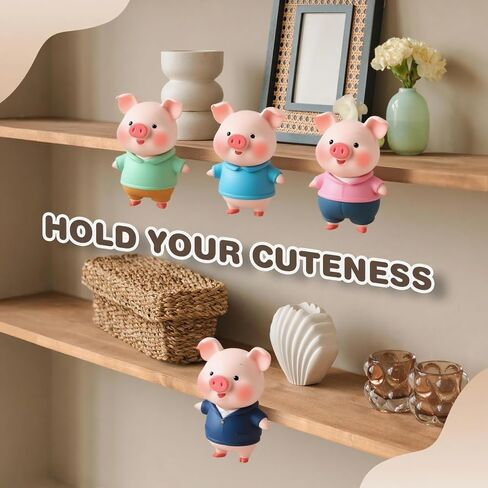Furniture Edge Clamps｜Floating Display for 3-7" Figures｜6-Pack No-Residue Mount Space-Saving Shelf/Desk Organizer｜Apartment & Dorm Friendly｜Colorful Collectible Showcase (Pink&Purple&Teal 6 Pack) in Saudi Arabia