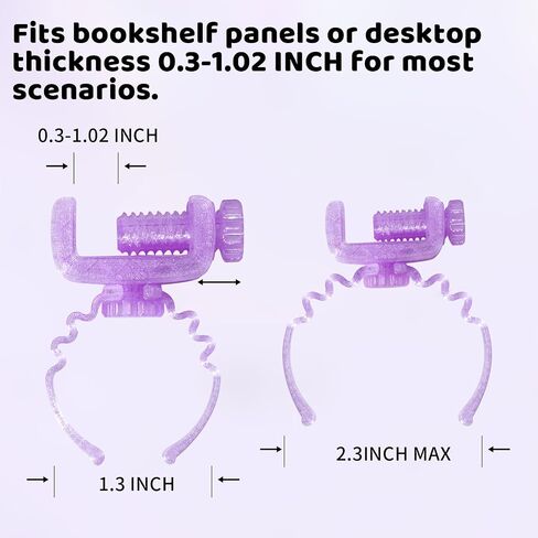 Furniture Edge Clamps｜Floating Display for 3-7" Figures｜6-Pack No-Residue Mount Space-Saving Shelf/Desk Organizer｜Apartment & Dorm Friendly｜Colorful Collectible Showcase (Pink&Purple&Teal 6 Pack) in Saudi Arabia