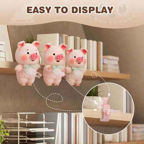 Furniture Edge Clamps｜Floating Display for 3-7" Figures｜6-Pack No-Residue Mount Space-Saving Shelf/Desk Organizer｜Apartment & Dorm Friendly｜Colorful Collectible Showcase (Pink&Purple&Teal 6 Pack) in Saudi Arabia