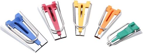 Bias Tape Maker Tool Set, Sewing Quilting Fabric Tape Maker Set of 5 Sizes, Easy to Use, Make Unique Tapes for Sewing Projects with Instruction, for Sewing and Quilting in Saudi Arabia