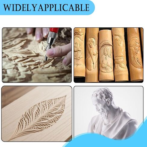 Hxszk Linocut Tools Set - 6 Interchangeable Blades with Red Ergonomic Handles for DIY Sculpture Carpenter Experts Linoleum Carving Block Printing & Woodcrafts in Kuwait