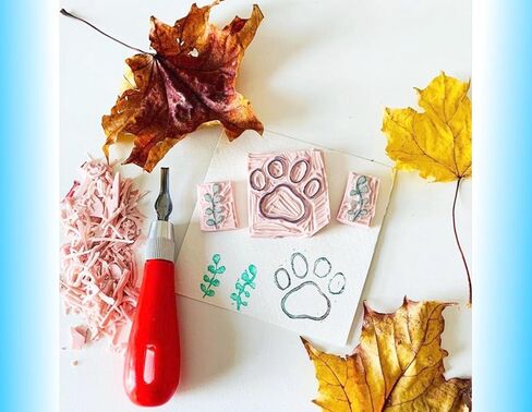 Hxszk Linocut Tools Set - 6 Interchangeable Blades with Red Ergonomic Handles for DIY Sculpture Carpenter Experts Linoleum Carving Block Printing & Woodcrafts in Kuwait