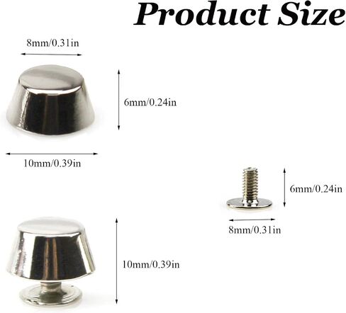 YankMooM 30Pack Light Gold Purse Feet Studs for Handbags, Wallets, Belts & Pet Collars - 1cm Rustproof Brass Screw Rivets DIY Leather Craft Hardware in Saudi Arabia