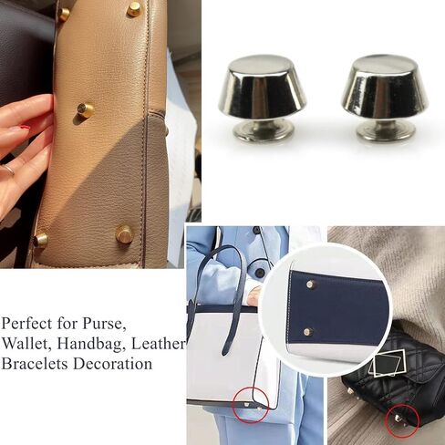 YankMooM 30Pack Light Gold Purse Feet Studs for Handbags, Wallets, Belts & Pet Collars - 1cm Rustproof Brass Screw Rivets DIY Leather Craft Hardware in Saudi Arabia