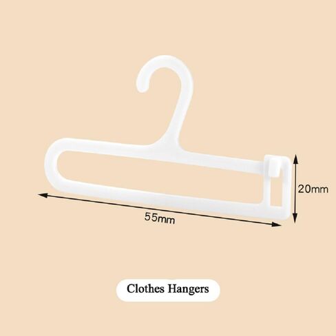 Dczosily 1 Set Doll Garment Rack with 5Pcs Mini Hangers Doll Clothes Storage for LABUBU Wardrobe Furniture Accessories for Dollhouse Baby Shower Supplies (White) in Kuwait