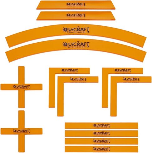 OLYCRAFT 14pcs/1 Set Deployment Zone Template Orange Acrylic Ruler Objective Makers Set Acrylic Rulers Measuring Widget Tool Objective Marker Gaming Accessory for Tabletop Wargames Templates Set in Saudi Arabia