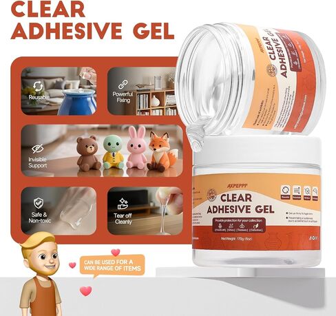 6 أوقية يعرض جل للمتحف Clear Exhibit Ashesives Museum Exhibition ، وهلام لاصق صافية للأشياء الثمينة والتحف ، والزجاج والكريستال ، والسيراميك ، والخشب ، ومتحف المعرض القابل لإعادة الاستخدام in Kuwait