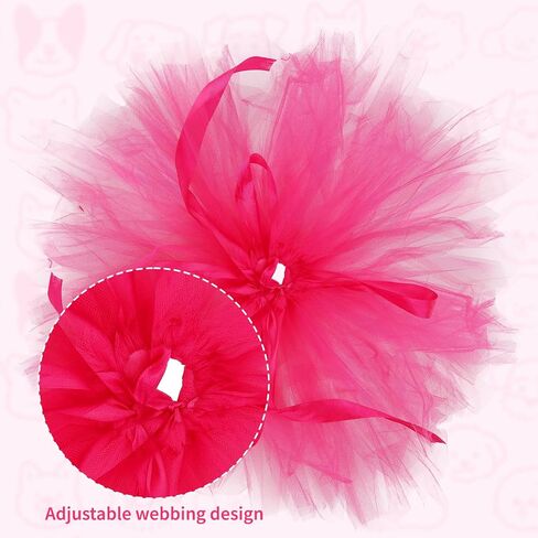 2 PCS Dog Tulle Tutus – Hot Pink & Rainbow Ballerina Skirt Dresses for Small Medium Large Dogs & Cats | Birthday Wedding Party, Halloween, Pride Photo Prop Outfits in Saudi Arabia
