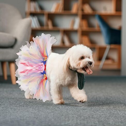 2 PCS Dog Tulle Tutus – Hot Pink & Rainbow Ballerina Skirt Dresses for Small Medium Large Dogs & Cats | Birthday Wedding Party, Halloween, Pride Photo Prop Outfits in Saudi Arabia