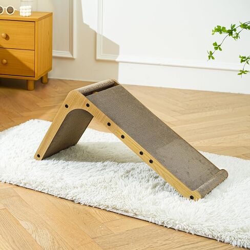 Cat Scratcher ، وسادة خدش Cat 26.8 بوصة على شكل حرف L مع قوس صديقة للجدار ، لوحة خدش CATBOARD مع لعبة الكرة للقطط الداخلية in Saudi Arabia