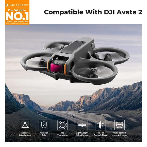 K&F Concept Avata 2 Drone UV PL ND Filters Kit (6 Pack), UV PL ND4 ND8 ND16 ND32 Filter Compatible with DJI Avata 2, Drone Accesorries with 28 Multi-Layer Coated/Gimbal Safe in Saudi Arabia