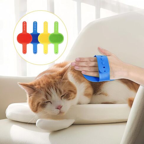 4 Pcs Silicone Grooming Strap Pad for Cats, Adjustable Rubber Cat Self Groomer Corner Scratcher, Cat Face Scratchers Massager for Long Short Hair, Self Grooming Cats Brush Rubbing Post Accessories in Kuwait
