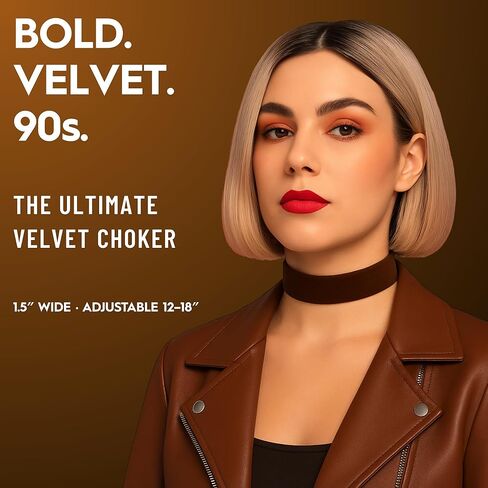 STACKABLE CREATIONS Wide Velvet Thick Black Choker Necklace for Women Girls, 90s Ribbon Neck Collar in Kuwait