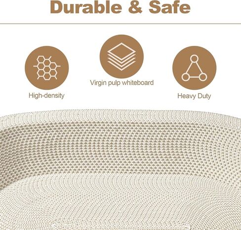 23.43"x16.9" Huge Cat Scratcher Bowl Heavy-Duty White Cardboard Cat Scratcher Bed - Durable Oval Scratching Pad & Lounge Bed with Bonus Mini Scratching Board(White) in Saudi Arabia
