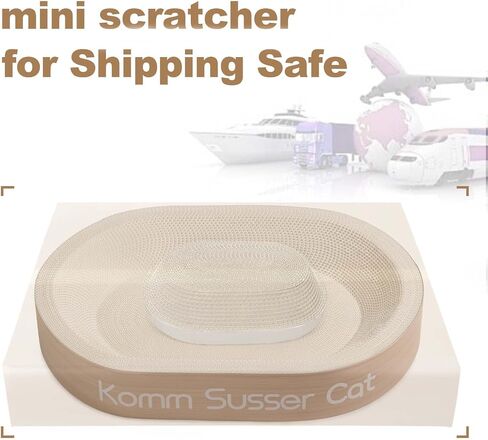 23.43"x16.9" Huge Cat Scratcher Bowl Heavy-Duty White Cardboard Cat Scratcher Bed - Durable Oval Scratching Pad & Lounge Bed with Bonus Mini Scratching Board(White) in Saudi Arabia