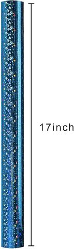 Merture Blue Holographic Paper Roll ، لف هدايا الفضاء الأزرق مع تصميم مجرة ​​مشرقة لعيد الميلاد ، استحمام الطفل ، عيد الميلاد ، عيد الأب ، الأعشاب الضارة - 17 في × 32.8 قدم (46.5 قدم مربع) in Kuwait