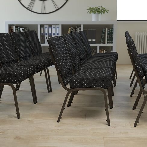 EMMA + OLIVER 21" W Stacking Church Chair in Plum Fabric - Gold Vein Frame in Saudi Arabia