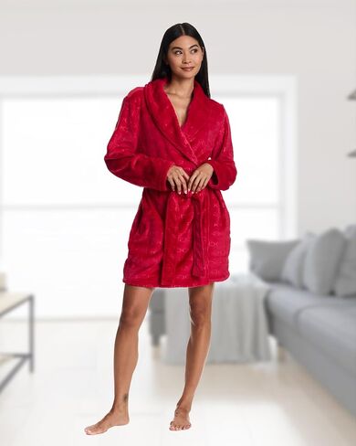 bebe Womens Mid-Length Plush Pajama Lounge Robe Bathrobe in Saudi Arabia