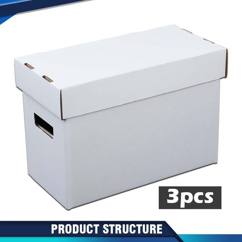 PIT66 5 Pcs Comic Book Storage Boxes, Holds 150-175 Comics Each, Collapsible, Stackable, Moistureproof, White, 15.83"L x 11.42"W x 7.87"H in Saudi Arabia