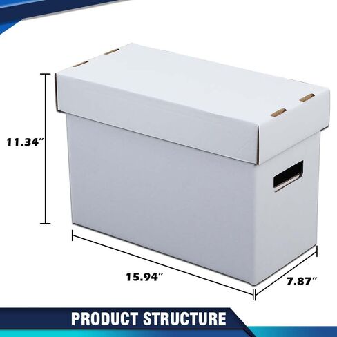 PIT66 5 Pcs Comic Book Storage Boxes, Holds 150-175 Comics Each, Collapsible, Stackable, Moistureproof, White, 15.83"L x 11.42"W x 7.87"H in Saudi Arabia