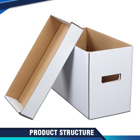 PIT66 5 Pcs Comic Book Storage Boxes, Holds 150-175 Comics Each, Collapsible, Stackable, Moistureproof, White, 15.83"L x 11.42"W x 7.87"H in Saudi Arabia