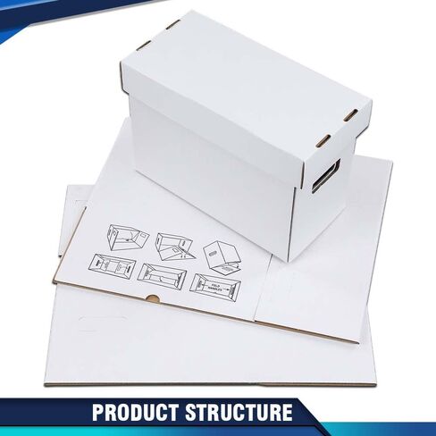 PIT66 5 Pcs Comic Book Storage Boxes, Holds 150-175 Comics Each, Collapsible, Stackable, Moistureproof, White, 15.83"L x 11.42"W x 7.87"H in Saudi Arabia